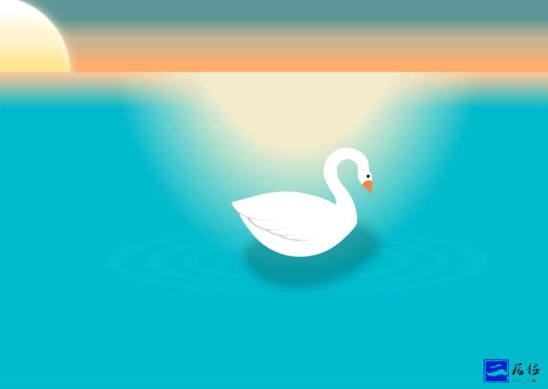 夕阳下的天鹅湖图形特效源码插图