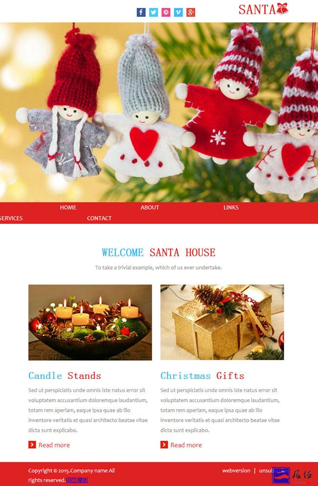 圣诞节喜庆网页模板源码插图