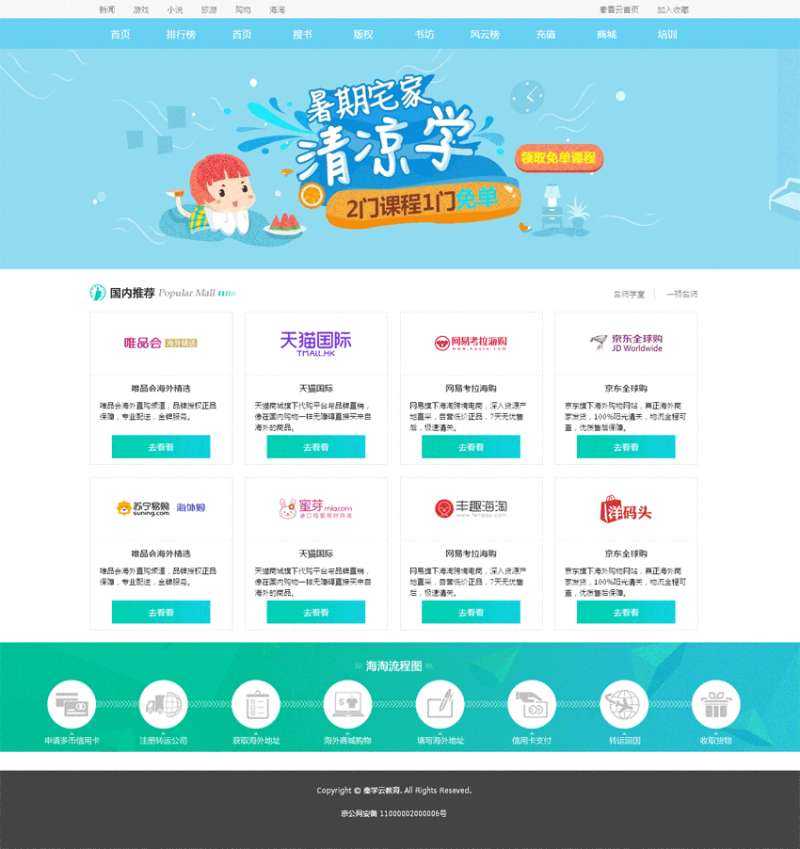 蓝色简洁的品牌推荐页面模板html下载_网站专题模板