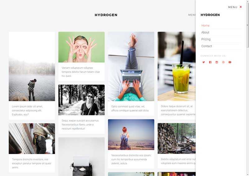 简洁实用的个人图片类展示网站瀑布流模板_个人网站模板