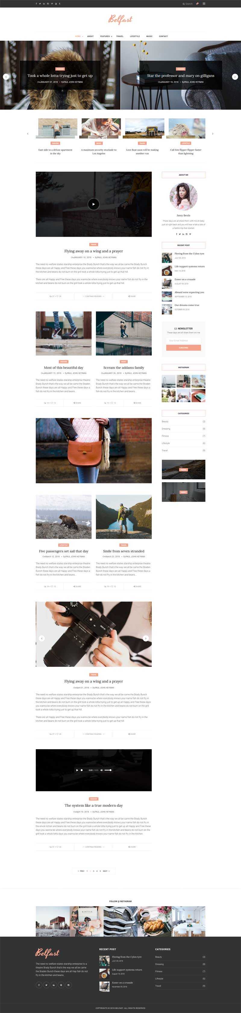 通用的摄影图片分享博客网站模板_个人网站模板