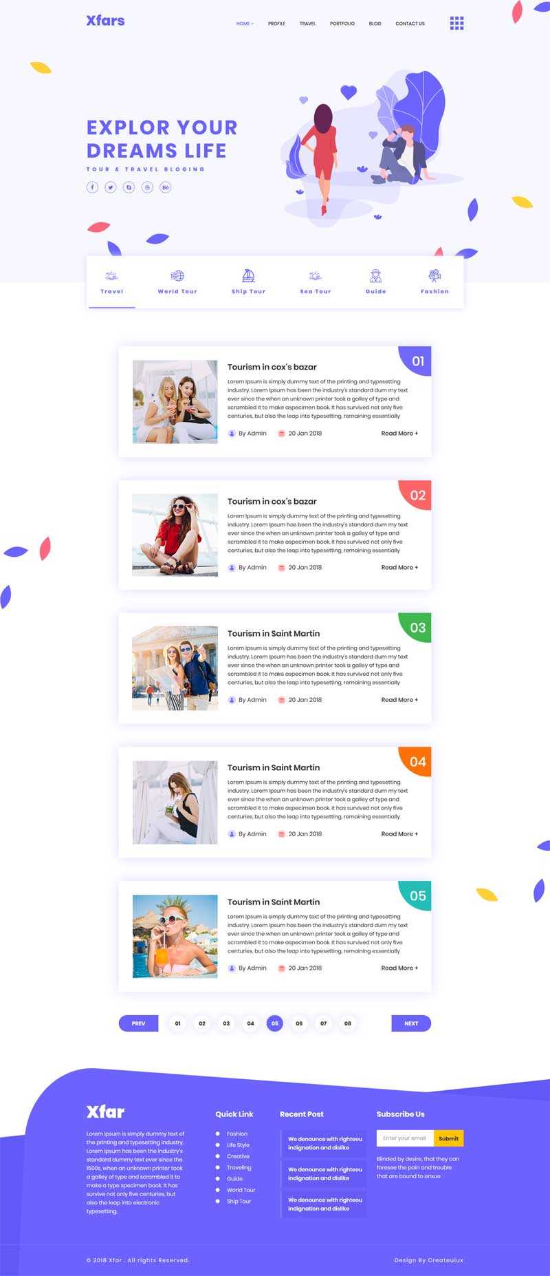 个人原创                                个人旅游图片博客网站HTML5模板_个人网站模板