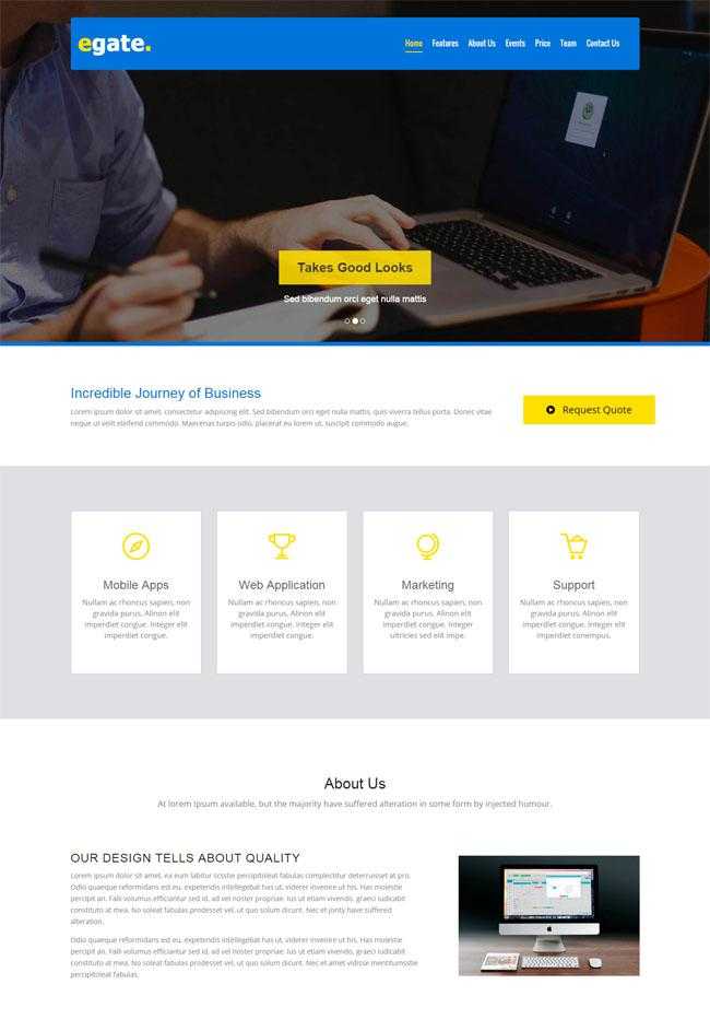 蓝色业务网站模板