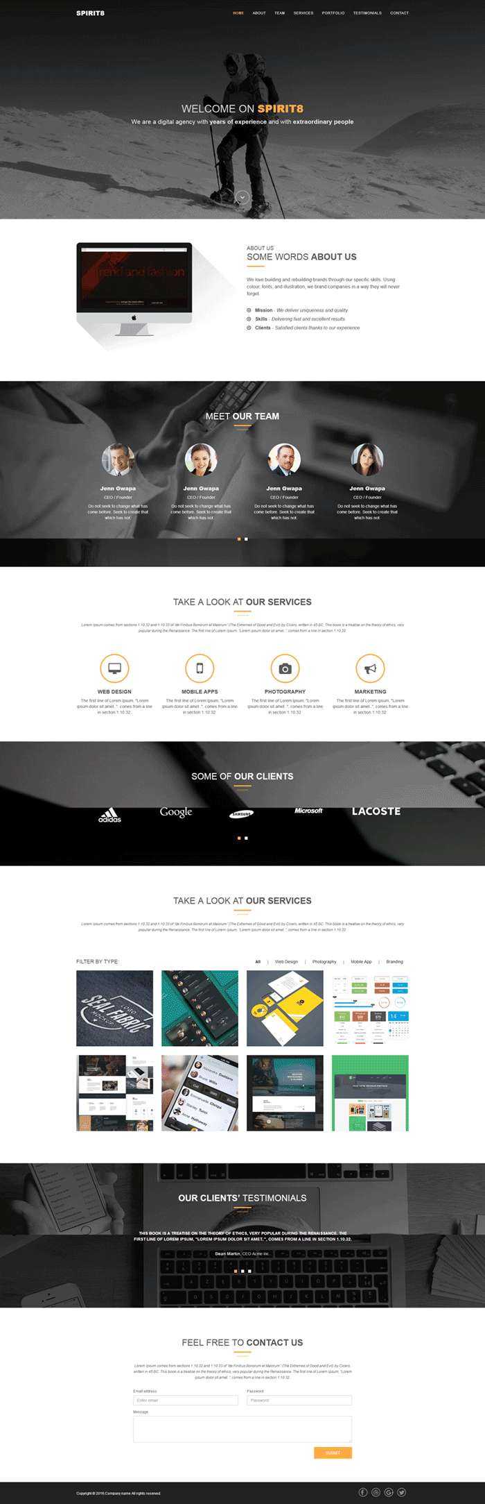 黑色简单的个人主页作品展示网页模板_html单页模板