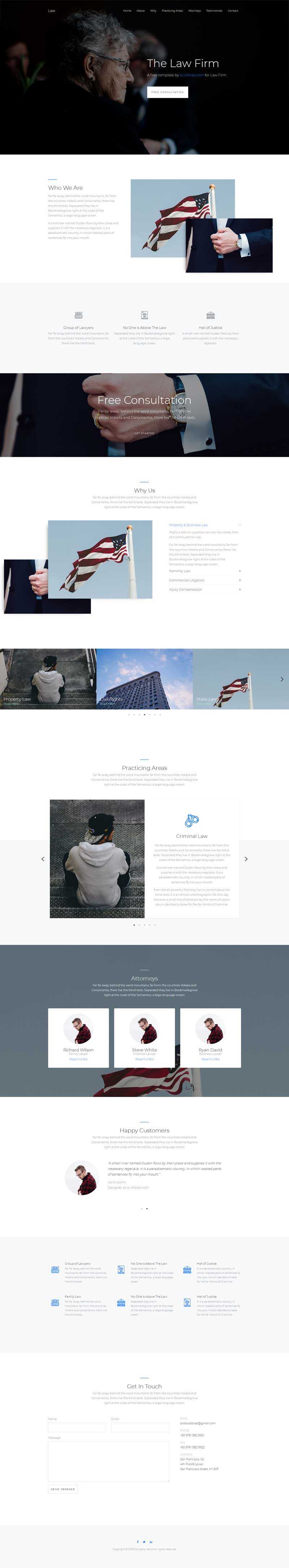 简洁的律师事务所介绍单页模板_html单页模板