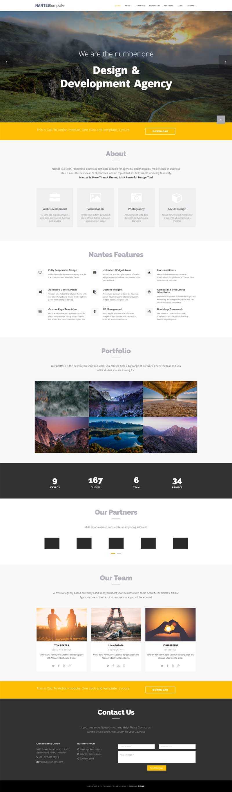 大气通用的设计公司展示单页模板_html单页模板