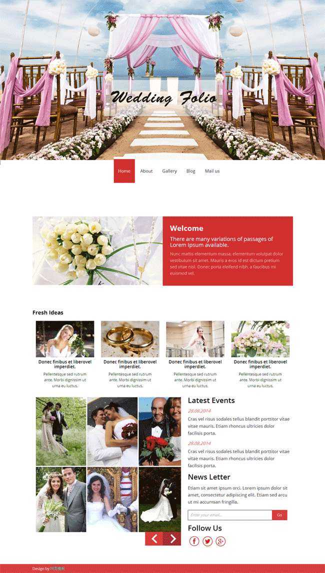 个人图片相册结婚网站HTML模板下载