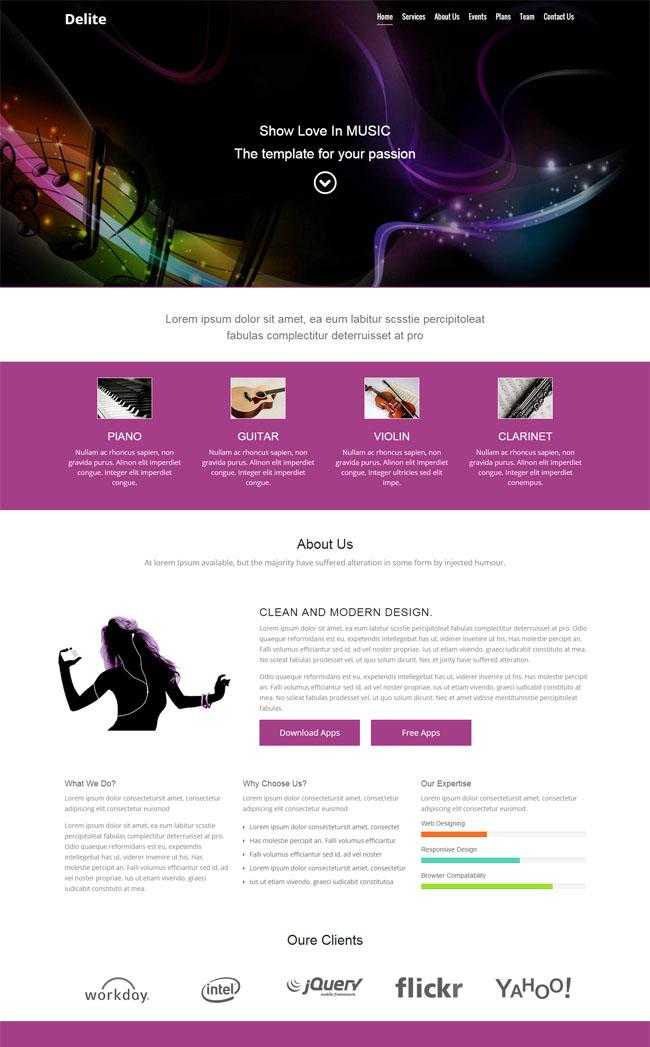 HTML5吉他乐器音乐网站模板插图