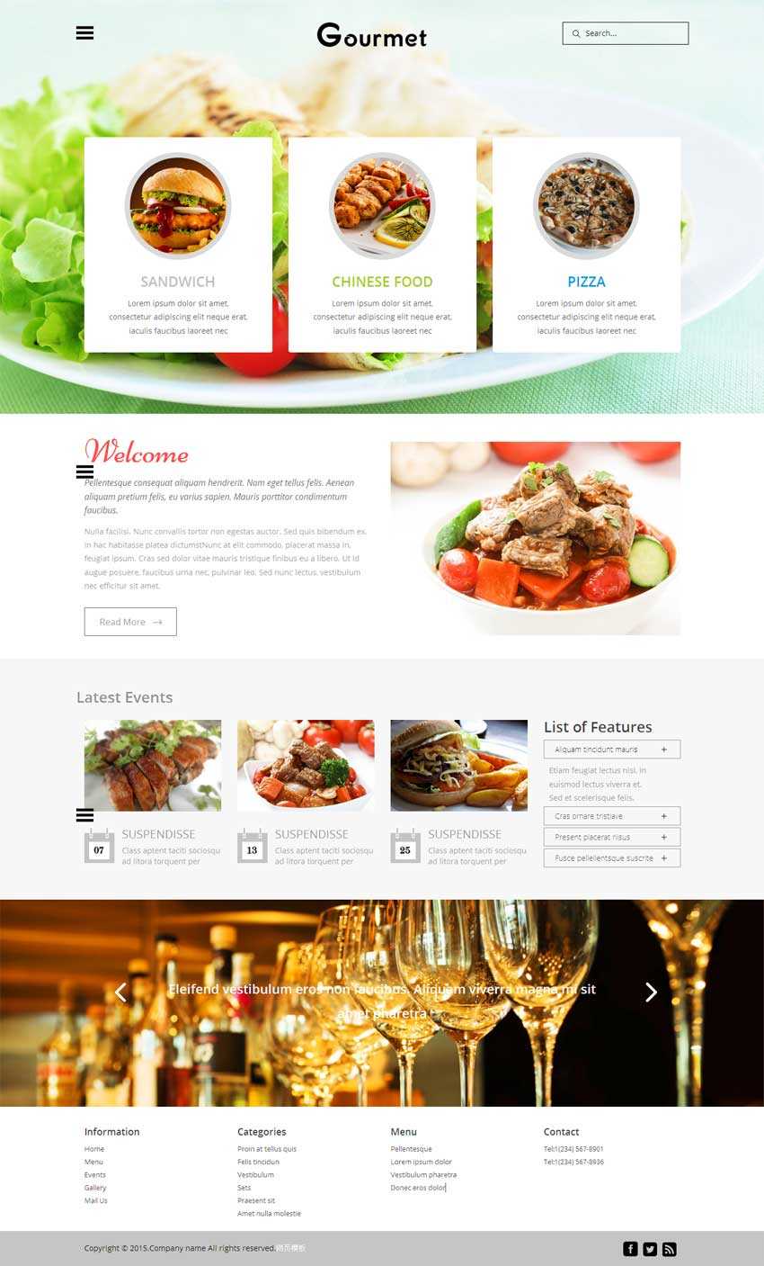国外bootstrap响应式西餐厅美食网站模板源码下载